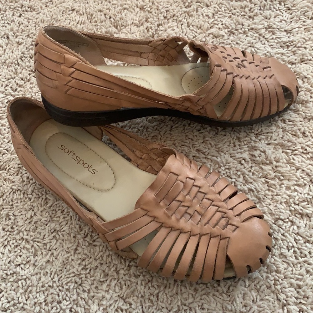 Comfy Leather Huaraches Sandals Sz 8W